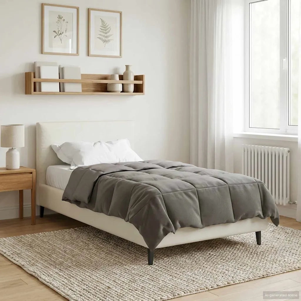 Duvet Invernale Grigio chiaro 155 x 200 cm Microfibra 42026087