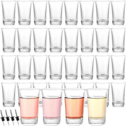 36 pezzi di bicchieri da shot - con 4 pezzi di tirassegno - bicchieri da shot trasparenti 47ml - bicchieri da shot in vetro per vodka - tequila - gin