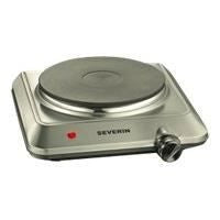 SEVERIN KP1092 Rechaud - piastra elettrica 1500W - diametro 18 cm - termostato regolabile - ideale per cucine piccole / Acciaio inox