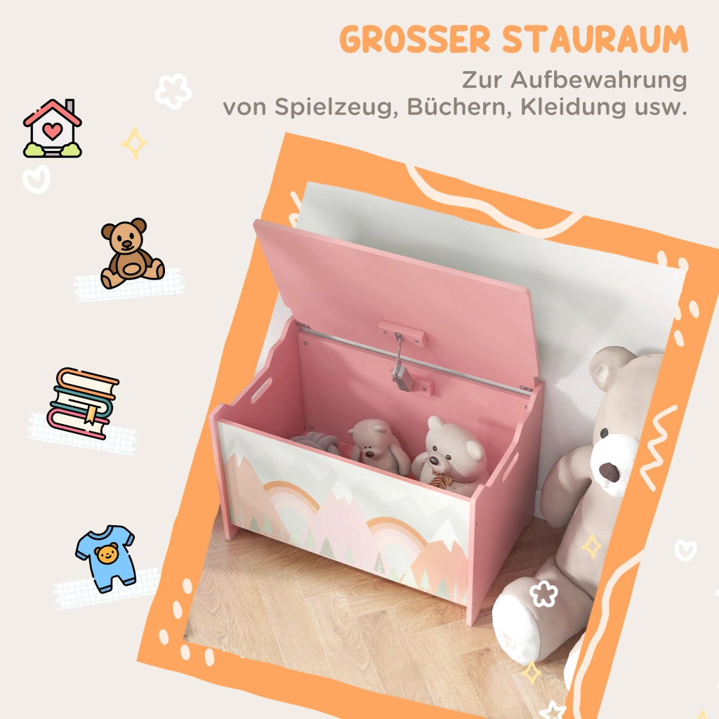 Cassa di stoccaggio con coperchio ¨C zephmum ¨C 60x37x39 cm rosa