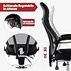 Sedia da Ufficio Ergonomica in Rete con Poggiapiedi, Poggiatesta e Braccioli Confortevoli, Poltrona con Schienale Inclinabile e Altezza Regolabile, Sedia Girevole, Portata 135 kg