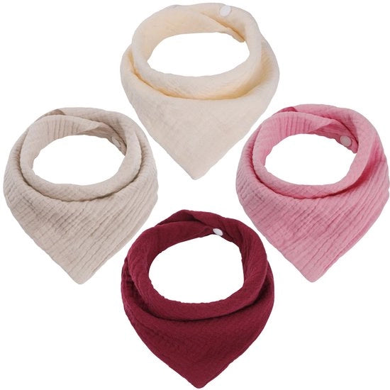 4 pacchetto di asciugamani per bambini a forma di triangolo, asciugamani morbidi e assorbenti a doppia imbottitura con 2 bottone a pressione regolabili per bambini, neonati, ragazzi e ragazze.