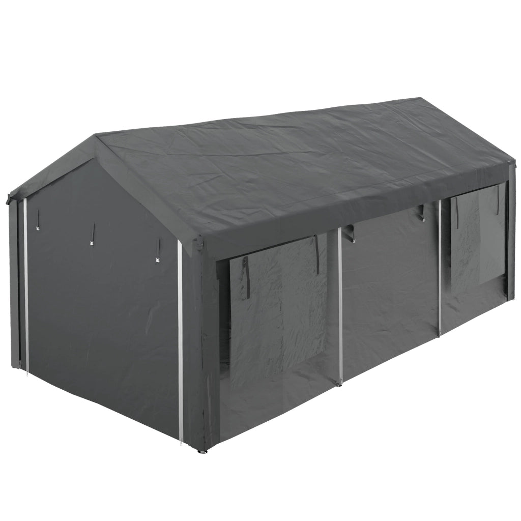 Gazebo per Auto e Feste ¨C zephmum ¨C Grigio Scuro 6x3m