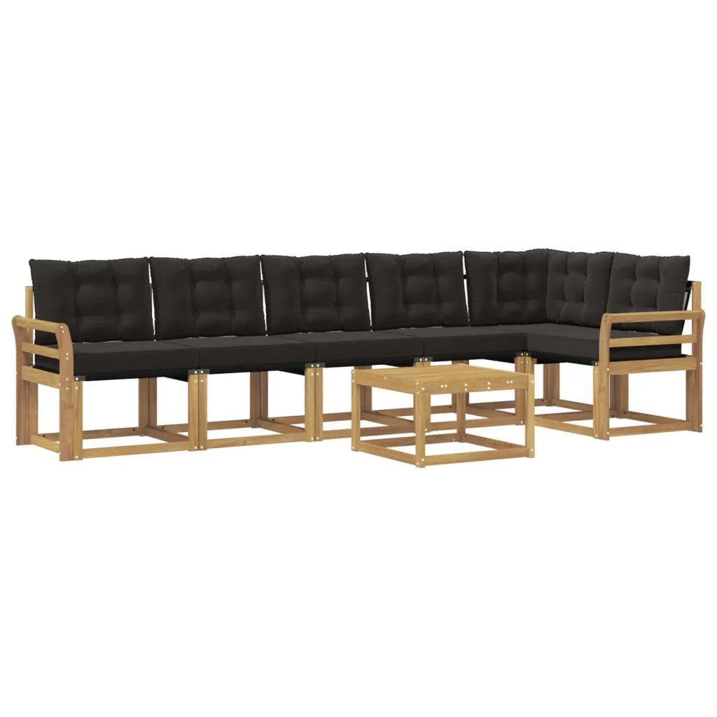 Set di divani da esterno 7 pz Bianco e Nero 3389550
