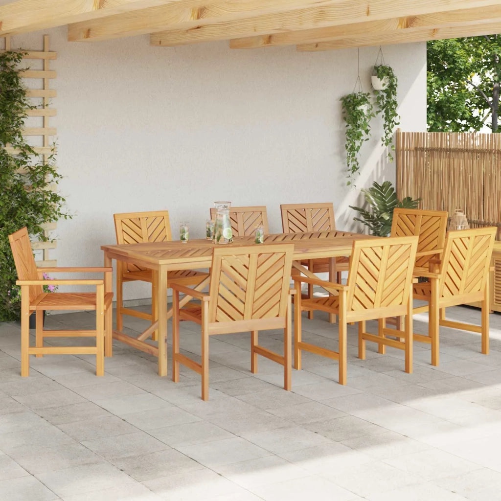 Set da Pranzo per Giardino 9 pcs Marrone 3154117