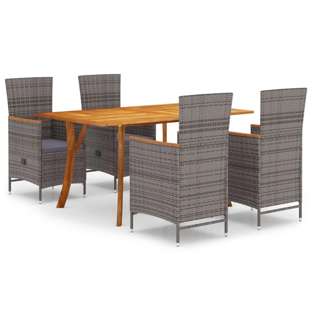 Set Mobili da Pranzo per Giardino 5 pz Grigio 3072141