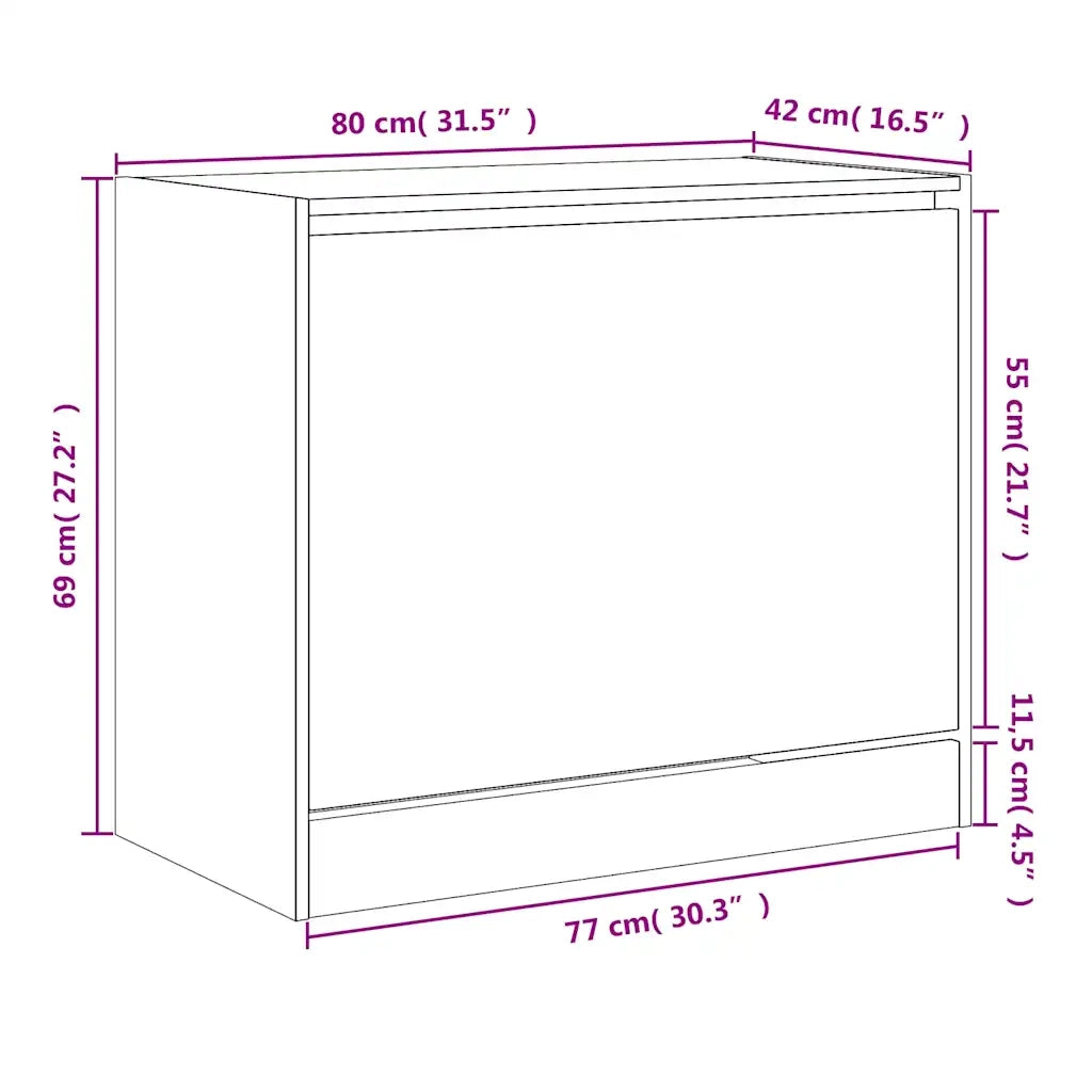 Scarpiera-Scaffale per scarpe Nera 80x42x69 cm in Legno Multistrato