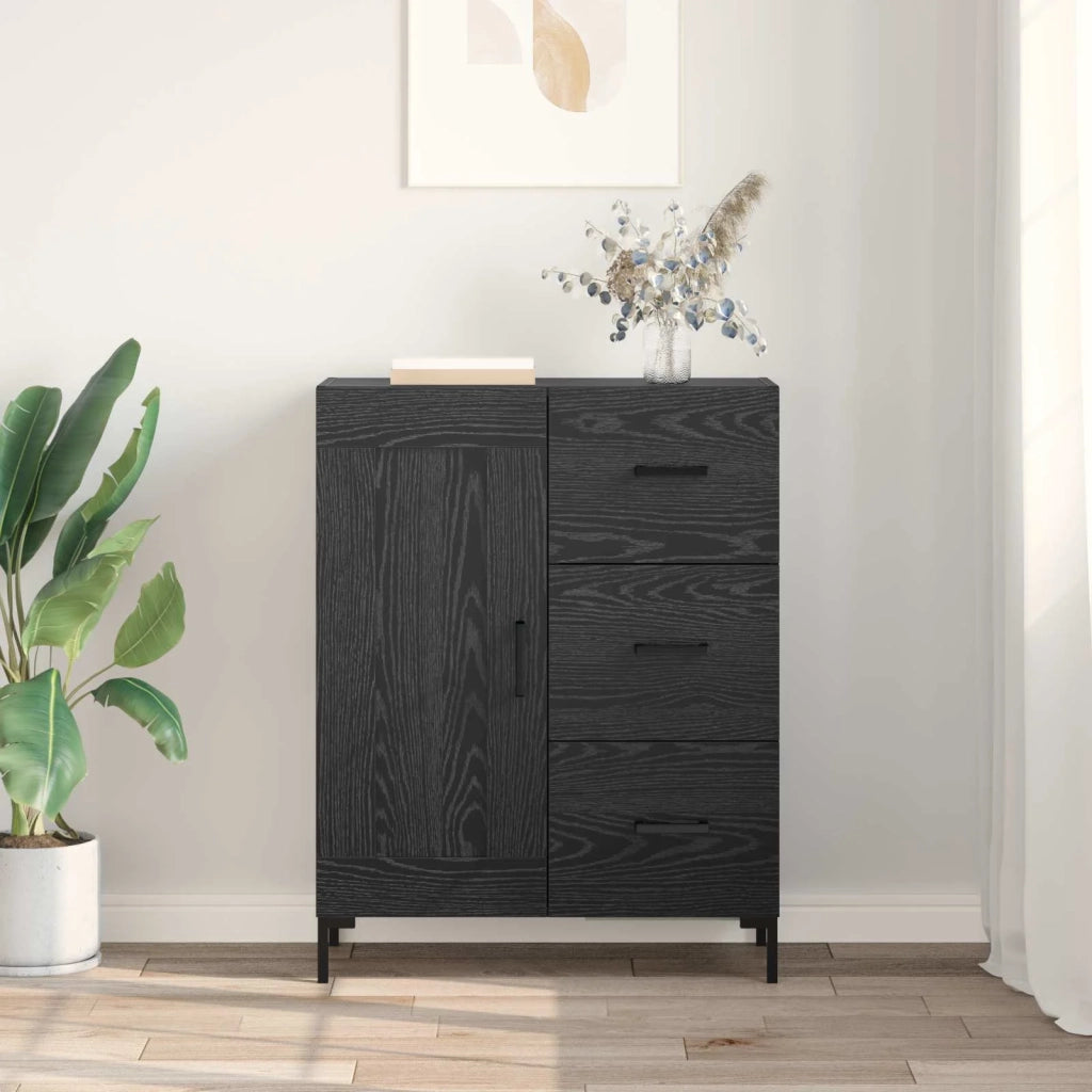 Credenza | Madia | Buffet da pranzo | Armadio da pranzo Rovere nero 69.5 x 34 x 90 cm Legno multistrato