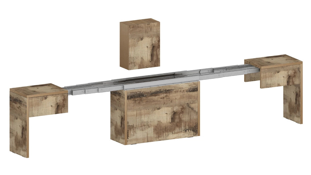 Set 2 Panche Allungabili 66/290x25x45 cm Pratika Singola A e B Acero Pereira