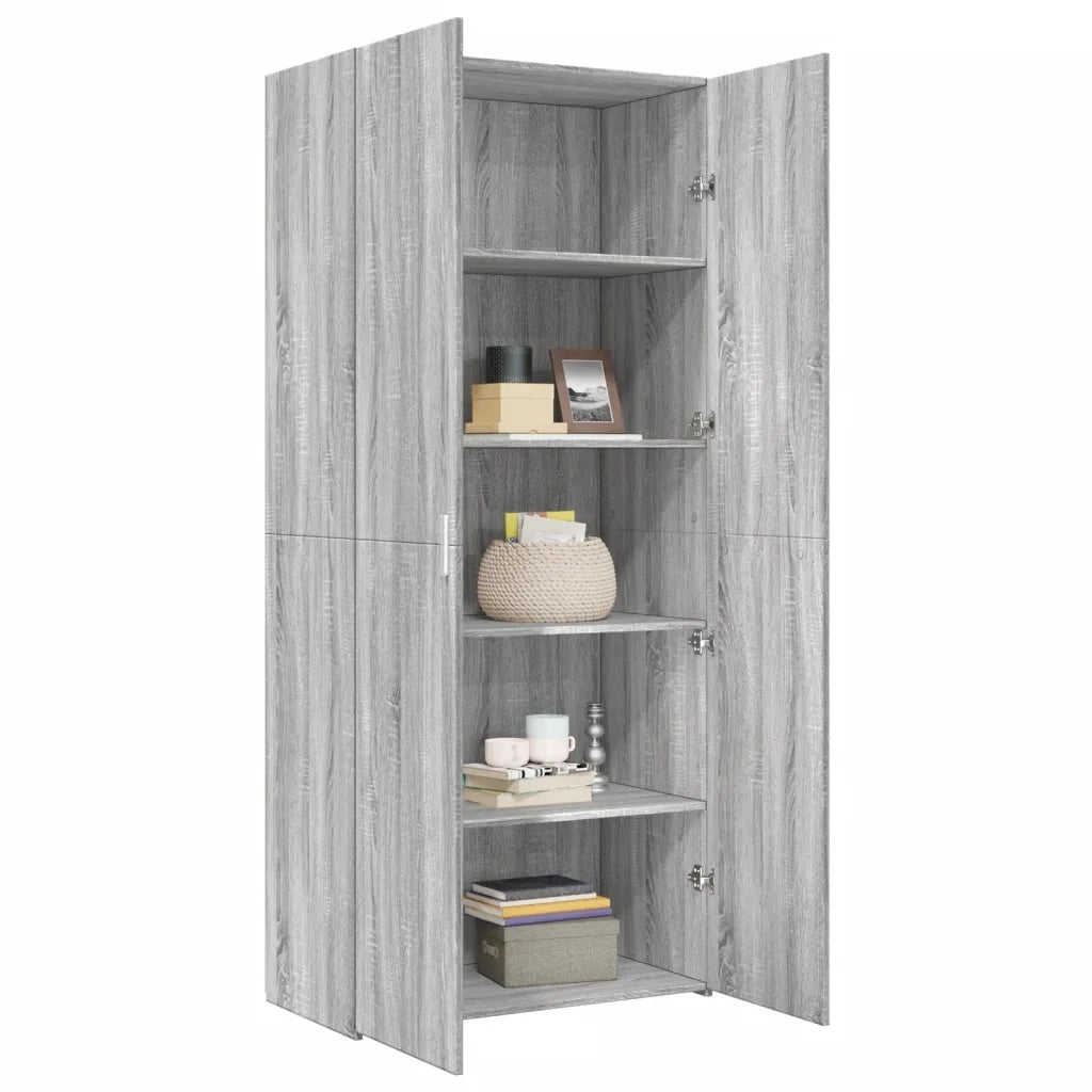 Credenza Grigio Sonoma 80x42,5x185 cm in Legno Ingegnerizzato 3281439
