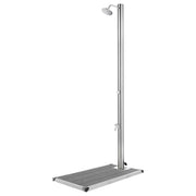 Doccia da giardino con base 220 cm acciaio inox grigio 02_0042040