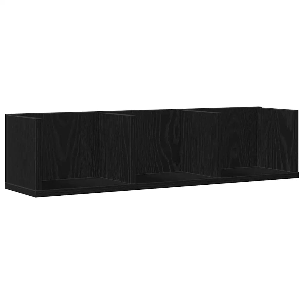 Scaffale da parete con lo scaffale Rovere Nero 75 x 18 x 18 cm 862461