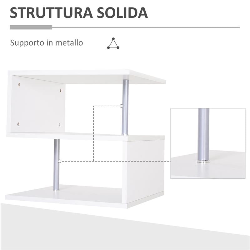 MODERNO TAVOLINO BASSO DA SALOTTO IN LEGNO BIANCO, 50X50X50CM