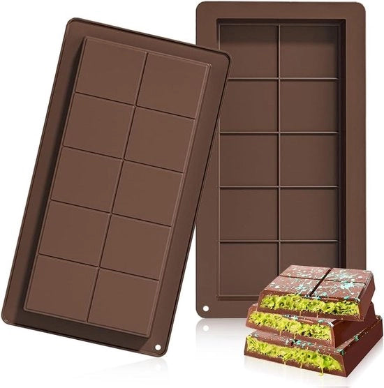 Forme di Cioccolato - Profonda Forma di Silicone da Dubai - Senza BPA - Antifango - Cioccolato Fai da Te - 2 Pezzi
