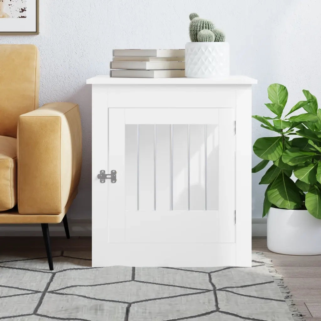 Gabbia Cani Arredamento Bianca 64,5x80x71cm Legno Multistratocod mxl 109590