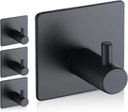 Set di appendi-asciugamani autoadesivi per bagno - Set di 4 per asciugamani e spugne - Impermeabile, rimovibile, resistente alle piastrelle - Appendi-asciugamani per bagno senza viti neri