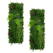 Piastrelle da Parete con Piante Artificiali 0,5m x 1.5m (2Pz) Pannello Erba Alina per Giardino e Arredo Casa