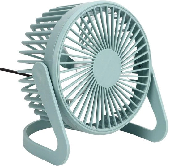 Ventilatore USB compattabile - Stabile - Blu chiaro - Durevole - Per uso domestico e ufficio - Ventilatore con cavo estensibile