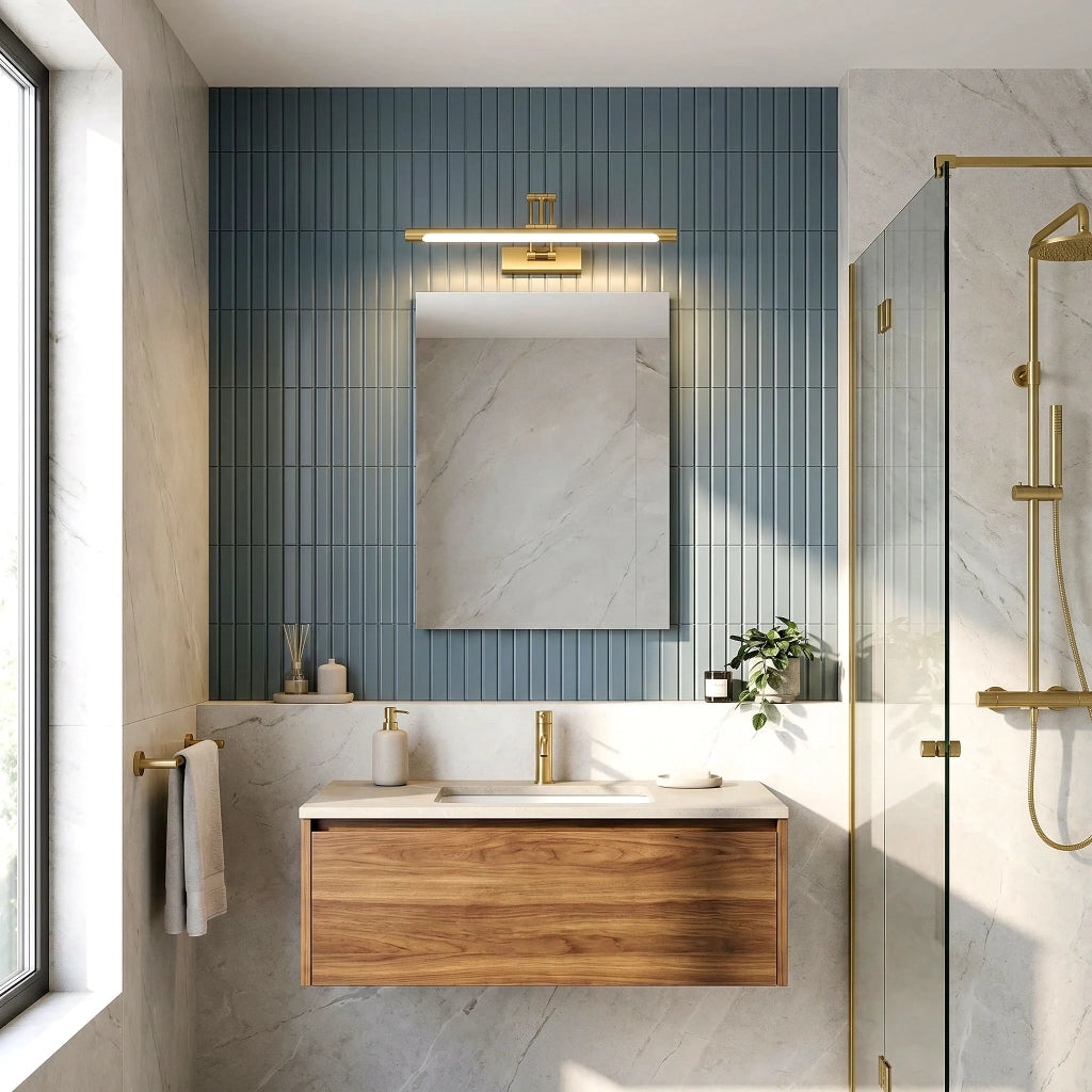 Applique Da Bagno Led Swe022-1w 42cm Brush Gold