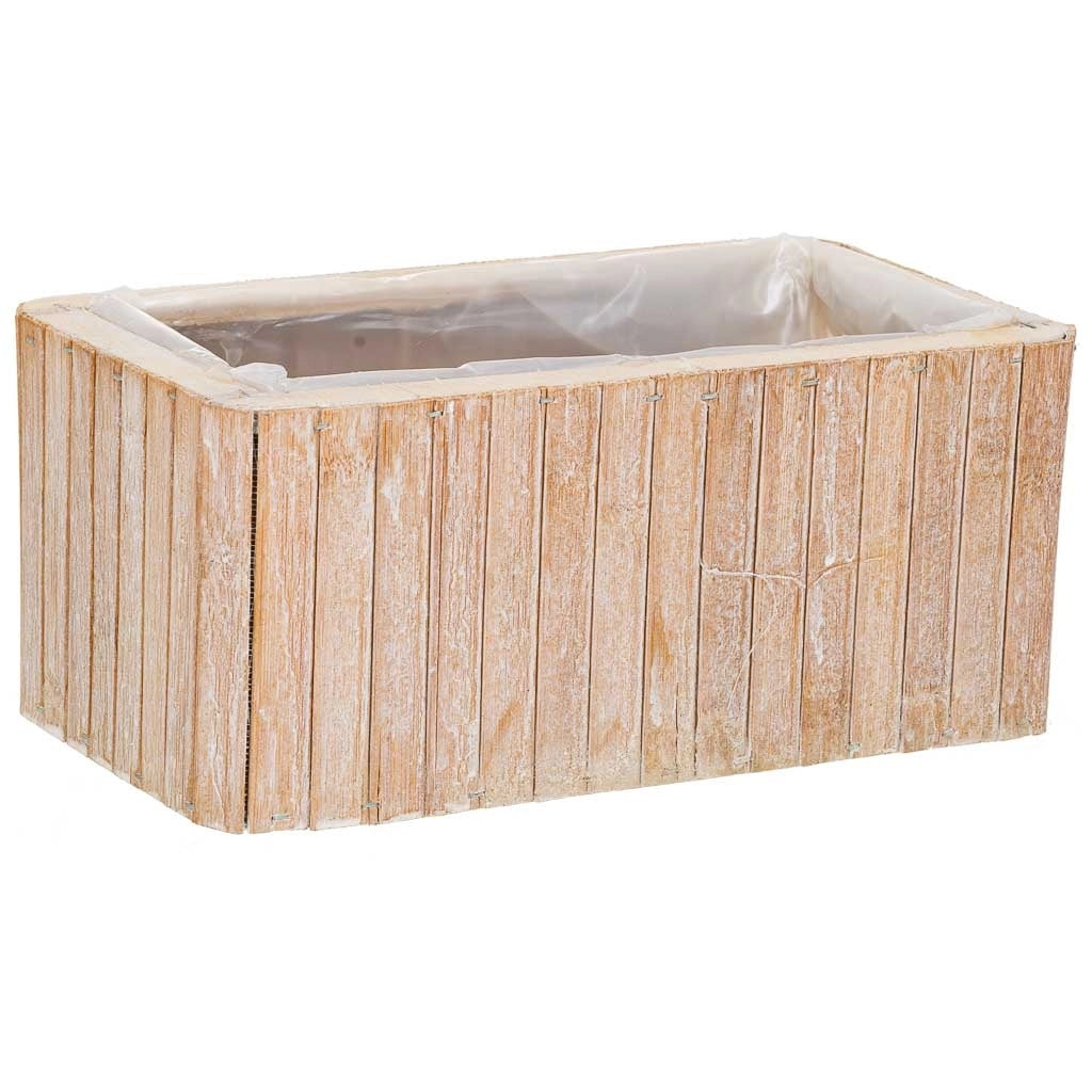 Cesto rettangolare in legno marrone 25,5x14,5x11h