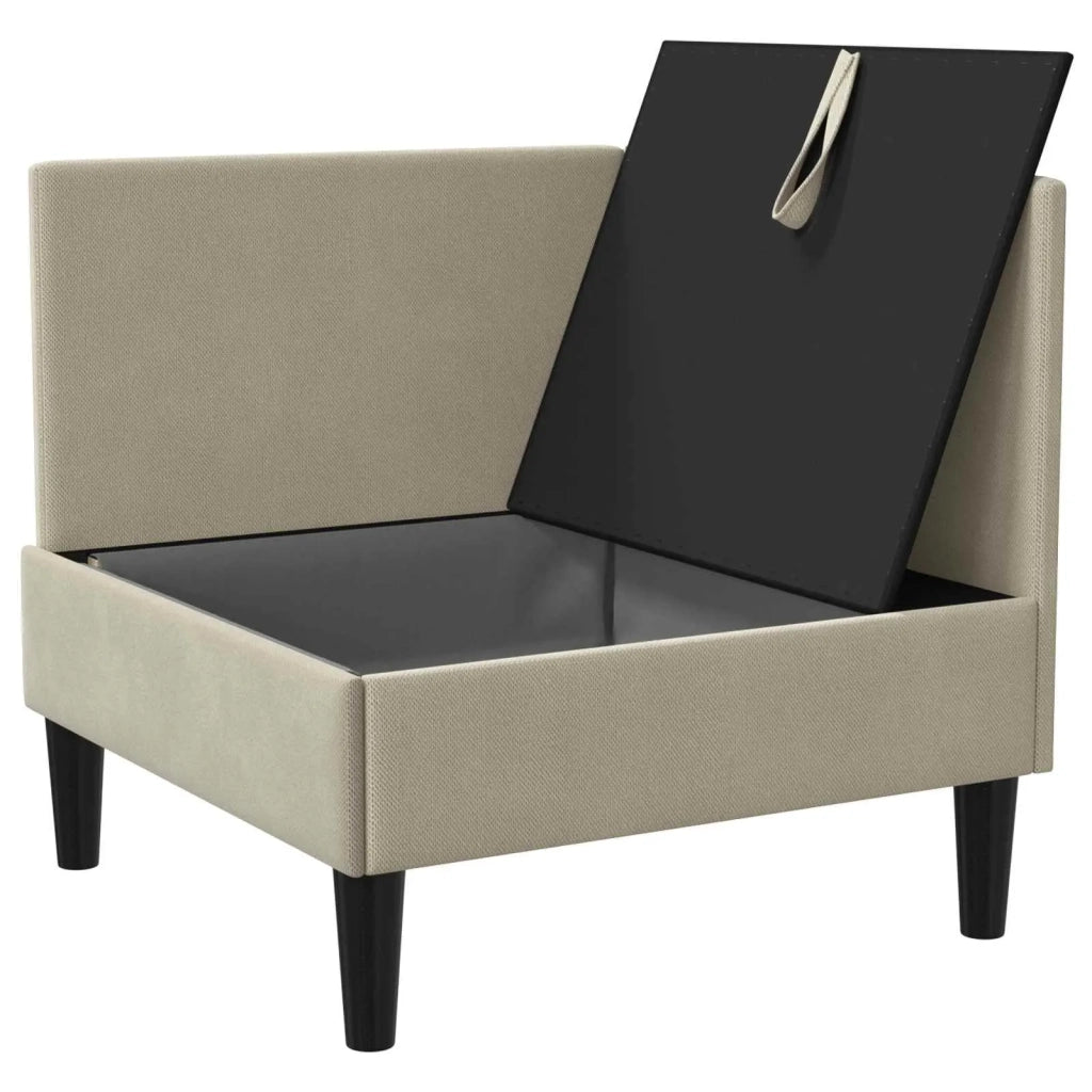 Divano Angolare con Storage Sabbia Velluto 42027089