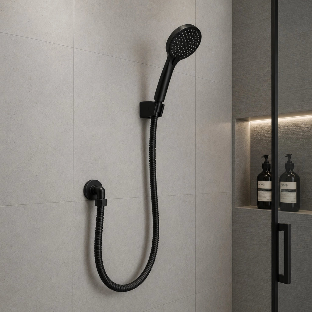 Flessibile Doccia 150 cm Attacco 1/2" Disponibile in Colore Bianco o Nero Nero