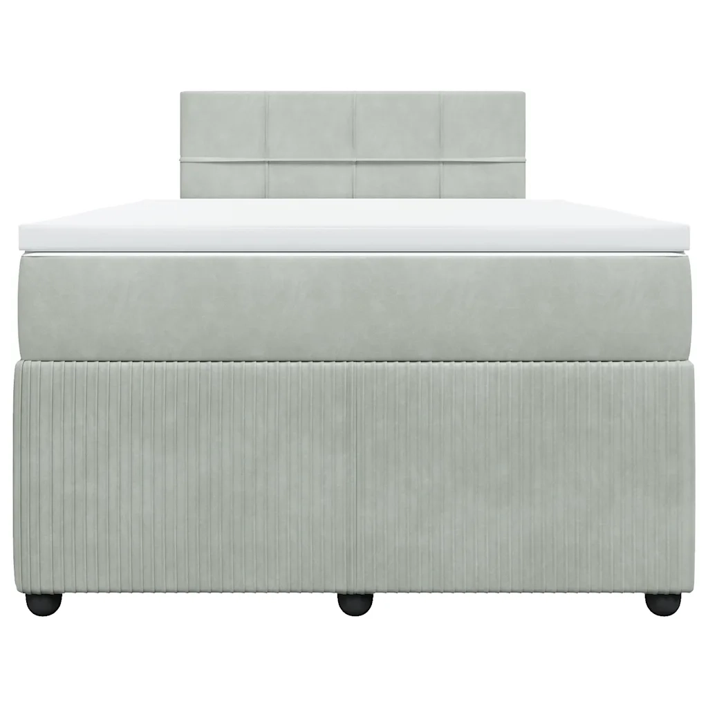Giroletto a Molle con Materasso Grigio Chiaro 120x190cm Velluto 3289986