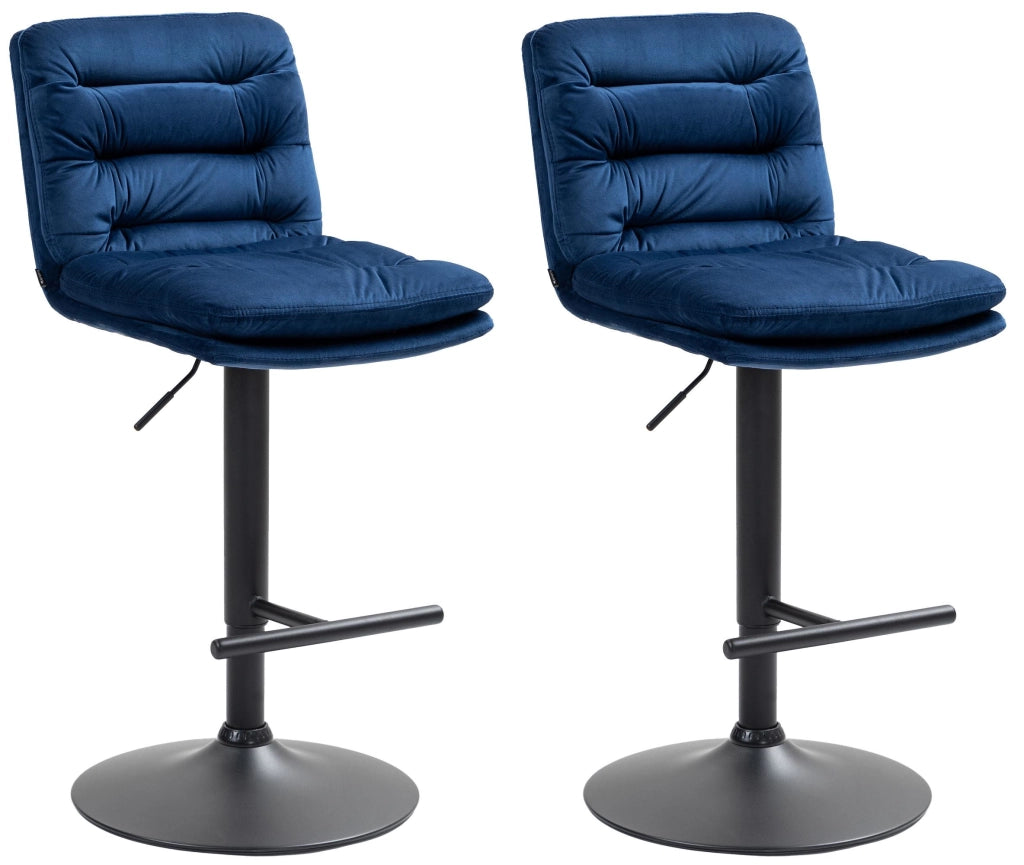 2er Set Barhocker Damar Samt schwarz