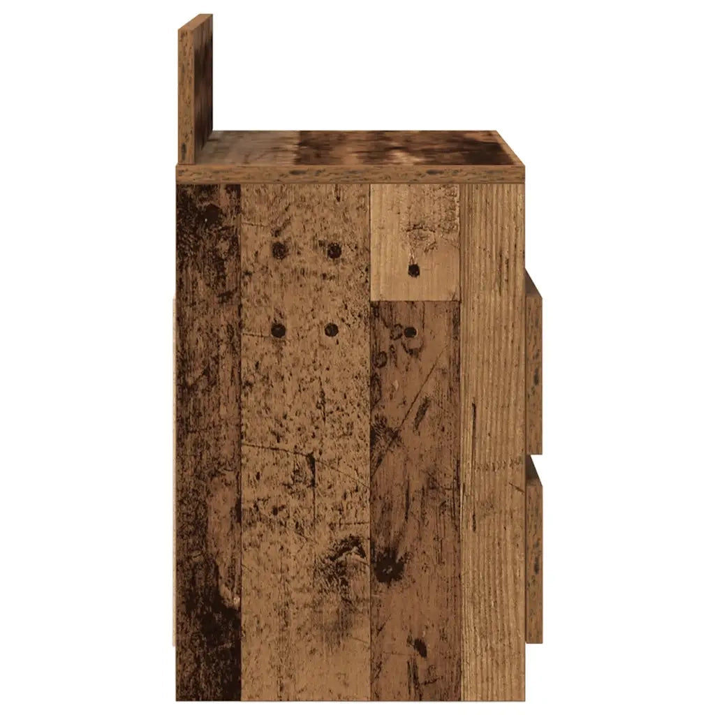 Comodini 2 pz con 2 Cassetti Legno Antico 40x33x60 cm 858575
