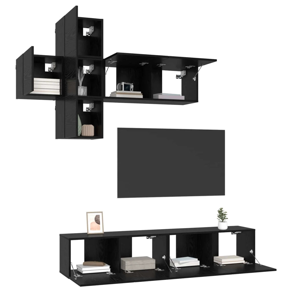 Set mobile TV Montaggio a parete 3 pz-Credenza per TV Legno ingegnerizzato 611862