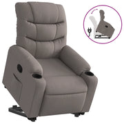 Poltrona | Sedia Relax Alzapersona Reclinabile Tortora in Tessuto