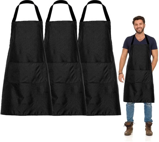 Cuscini per seduta 3 pezzi - Nero - Poliestere - Leggero - Sostenibile - 2 tasche - Unico modello 60 x 70 cm - Cuscino per seduta