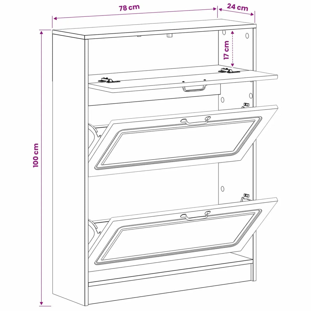 Mobile per scarpe UTRECHT 78 x 24 x 100 cm Legno ingegnerizzato 897763