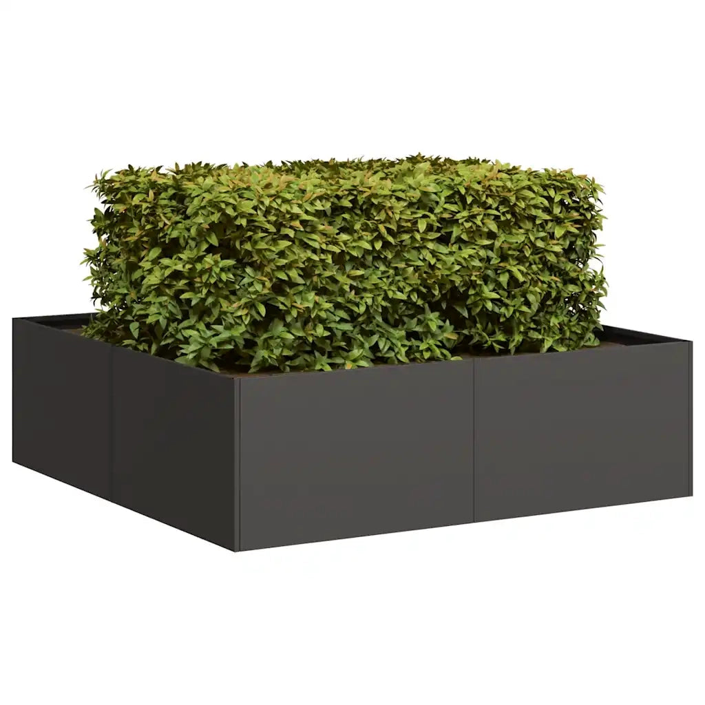 Fioriera Nera 100x100x30 cm in Acciaio 860808