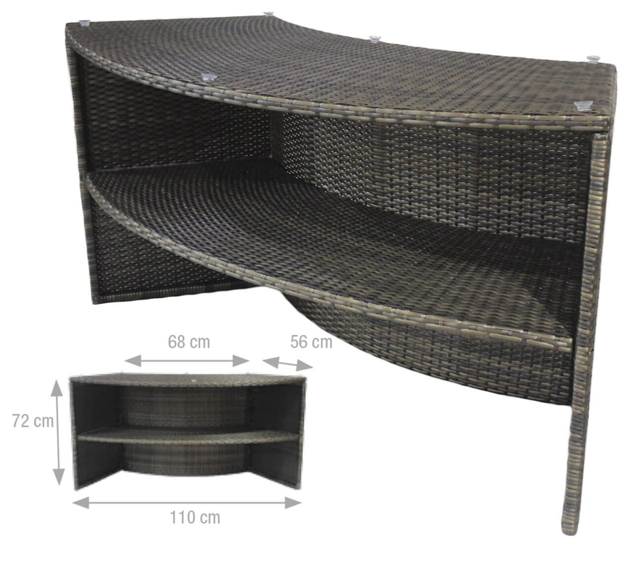 Vasca Idromassaggio da Esterno Semirigida Riscaldata 4+2 Posti con Mobili Ø184x73 cm NetSpa Vita Premium Marrone