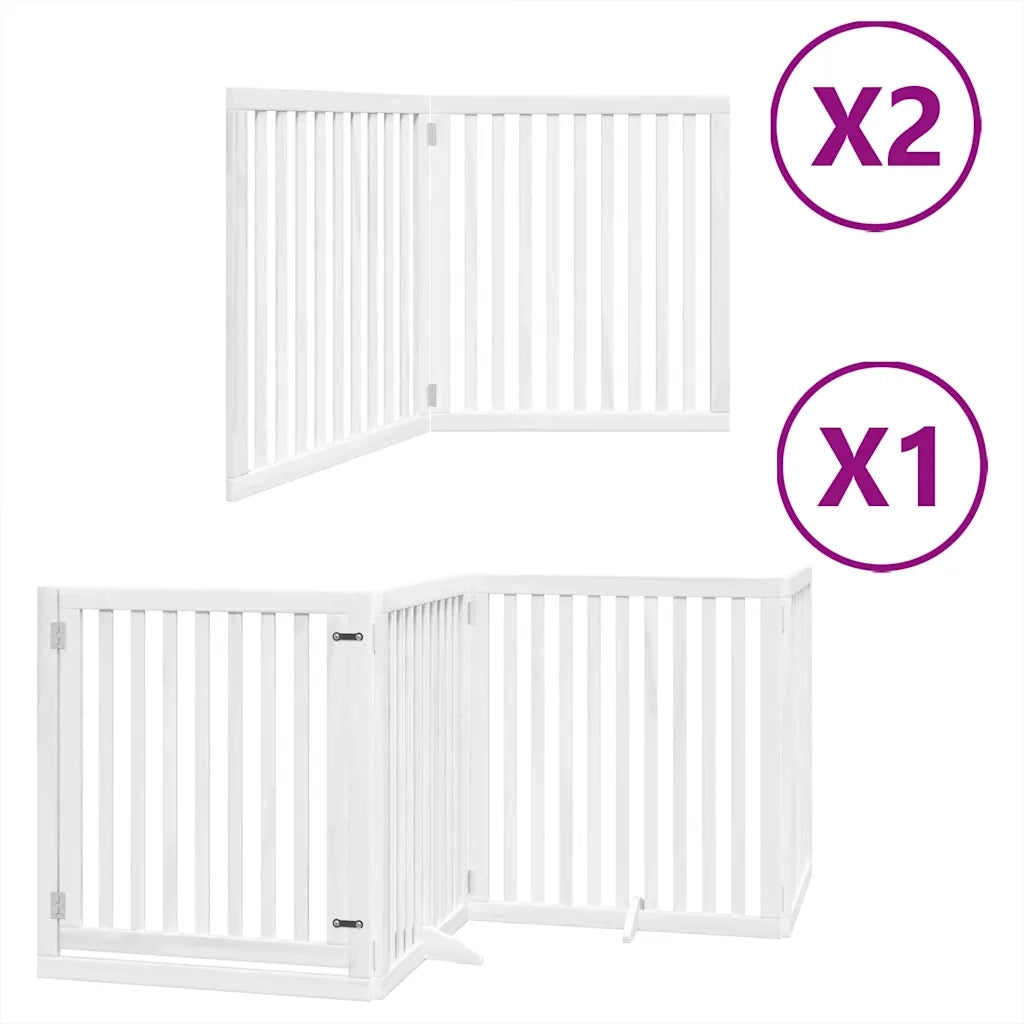 Cancello Cani Porta Pieghevole Bianco 12 Pannelli 640 cm Pioppo 3155678