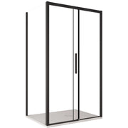 Box doccia tre lati con profili neri scorrevole anticalcare 195 lagoa, misura 70x140x70