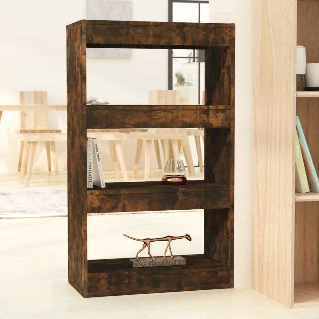 Libreria Divisorio-Scaffale per Libri-Mobile di Stoccaggio Rovere Fumo 60x30x103 cm in Truciolato