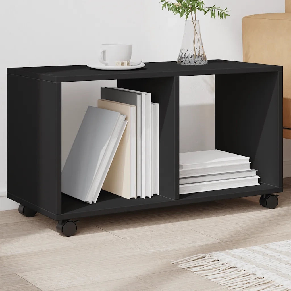 Mobiletto con Ruote Nero 72x33x42,5 cm in Truciolato CFW1085304