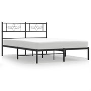 Letto matrimoniale | Letto per adulti | Giroletto con Testiera in Metallo Nero 140x190 cm