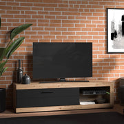 Pompu, Mobile Porta tv 2 Ripiani, 162x41.5x43.5h cm Nero