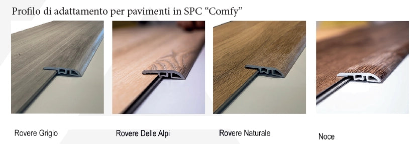 PROFILO DI ADATTAMENTO PER PAVIMENTO IN SPC Colore Rovere grigio