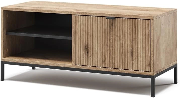 Panca scarpiera da ingresso Eliza, Grigio, 100 x 45 cm con porta a soffietto, per la conservazione delle scarpe e combinabile con la serie Eliza