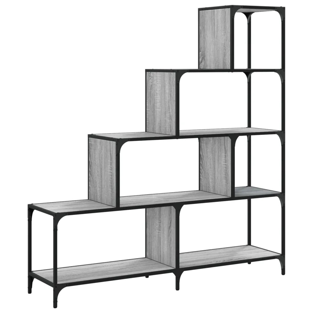 Libreria 4 Ripiani-Scaffale per Libri-Mobile di Stoccaggio Grigio Sonoma 139x33,5x149 Legno Multistrato