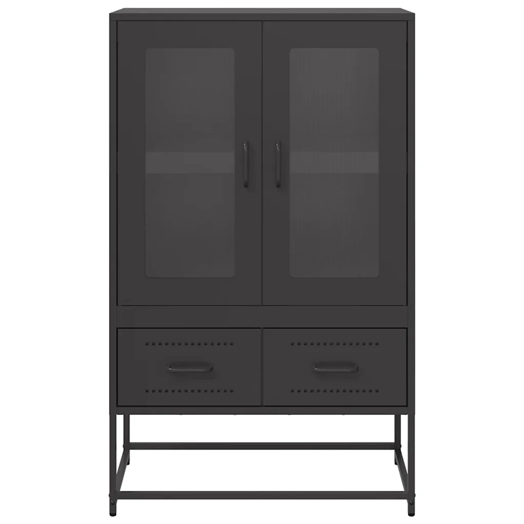 Credenza Nera 68x39x111,5 cm Acciaio