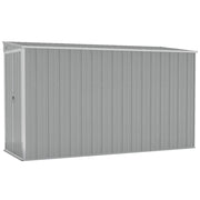 Capanno Giardino a Parete-Casetta da Giardino Grigio 118x288x178 cm Acciaio Zincato