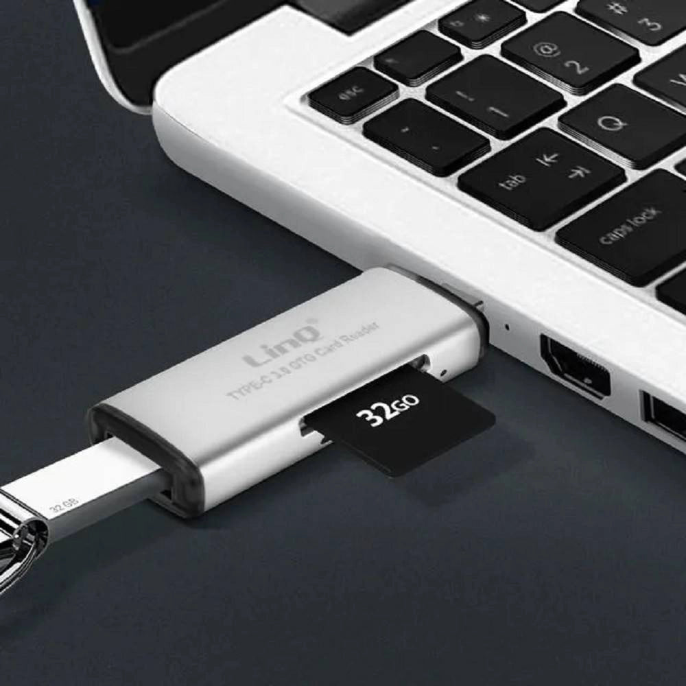 Trade Shop - Lettore Schede Sd/micro-sd Connettore Type-c Funzione Otg Con Usb Femmina Tpc516 -