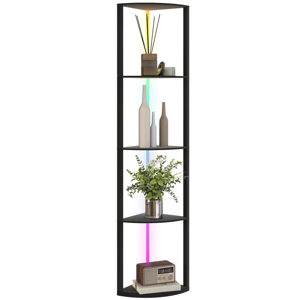 Lampada da terra con scaffale, RGB, telecomando ¨C Zephmum ¨C 5 livelli dimmerabile