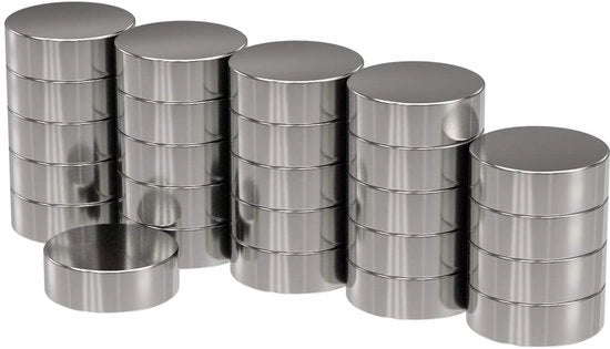 25 magneti a disco 6x2 mm - forza 0,7 kg - zinco extra resistente - magneti super resistenti - magneti per whiteboard, pannello da attacchi, pannello magnetico, officina - Magnetici Neodymium Potenti