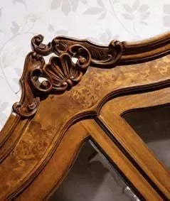 Cristalliera in legno 3 porte 1 cassetto impero noce bassano 179x61xh230 - Mobili 2G